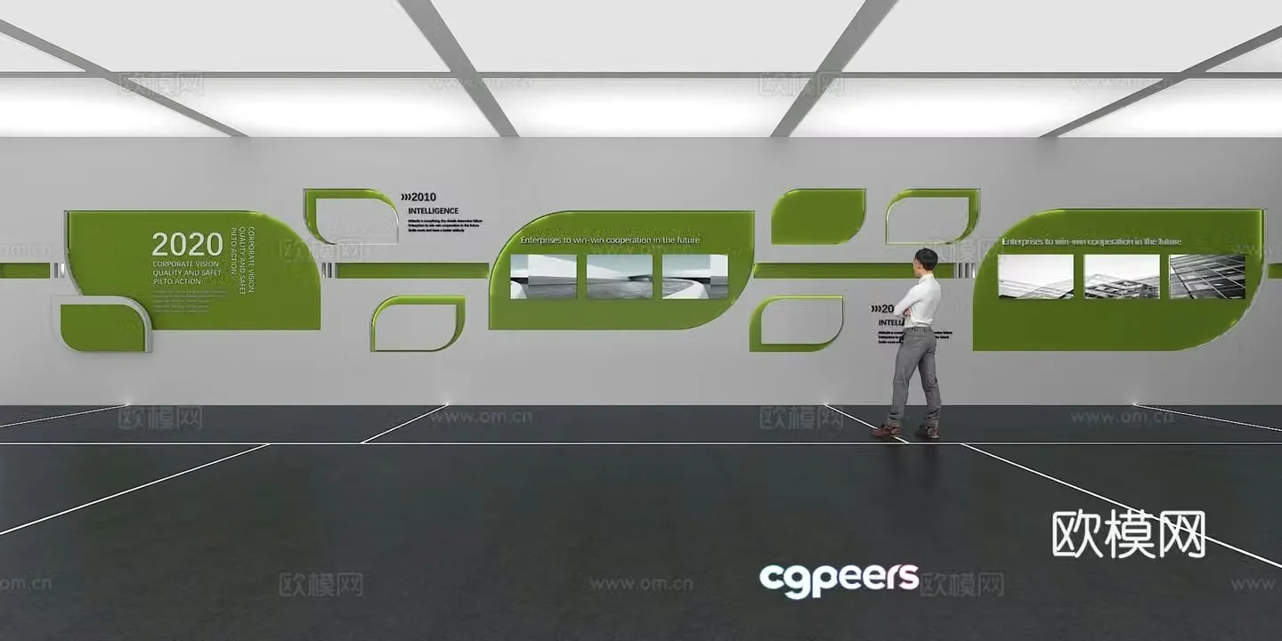 Cultural wall Corporate culture wall Display wall Classroom Exhibition hall Campus culture Corridor 3D model