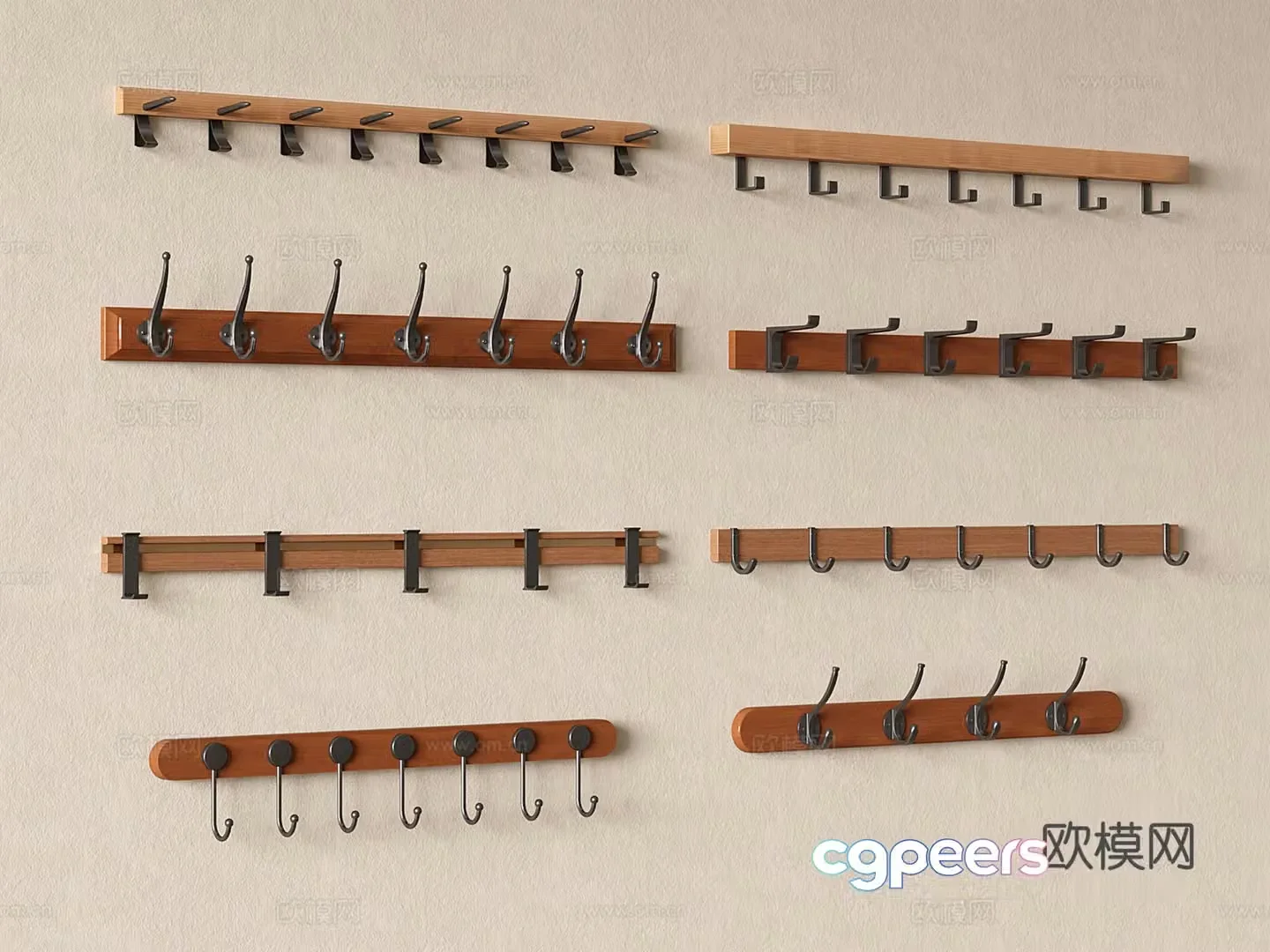 Modern medieval hooks clothes hooks clothes hangers 3D model