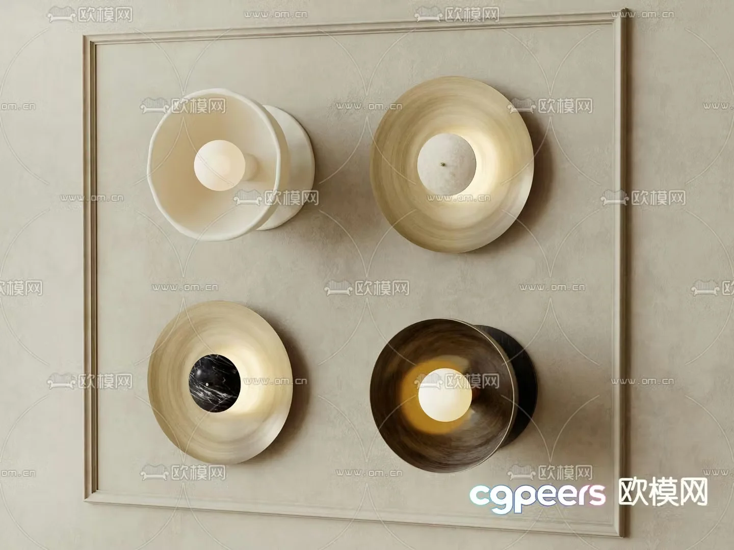 Wabi-sabi style wall lamp 3d model