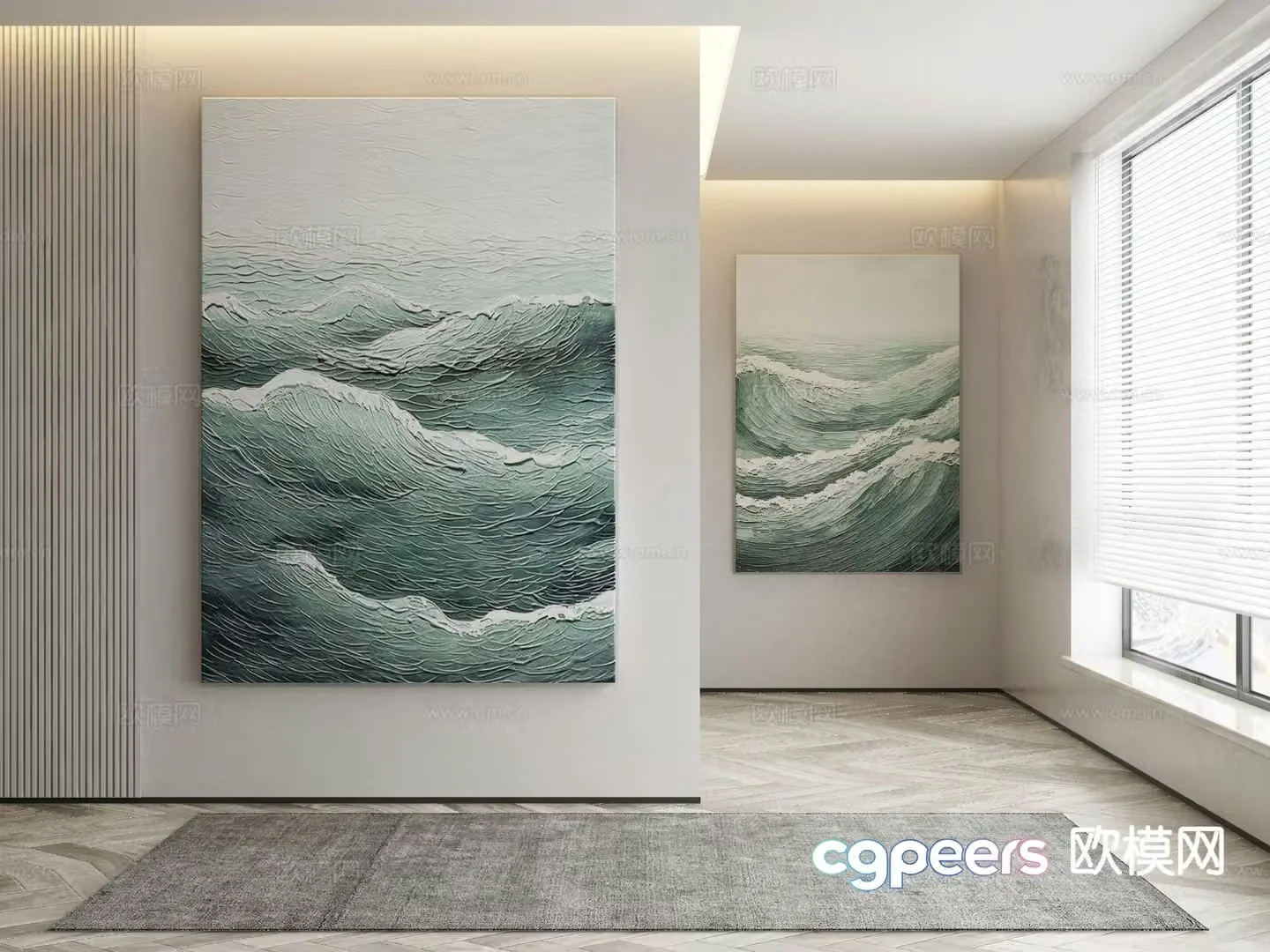 Modern art painting texture painting decorative painting 3d model