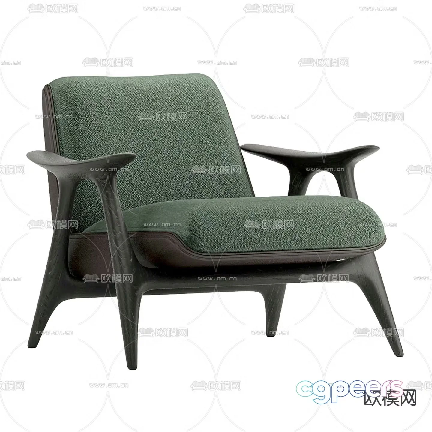 Gogolov tutorial modern fabric lounge chair 3d model