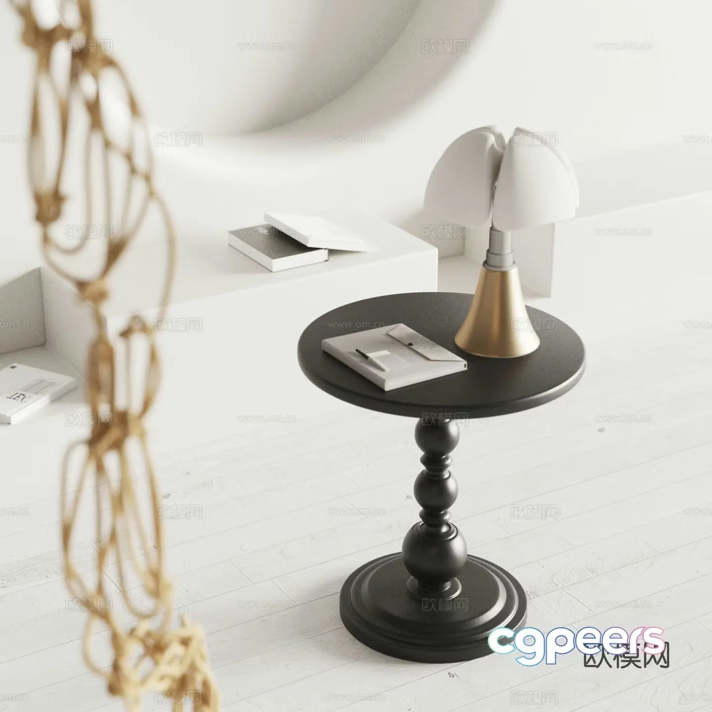 Knoll round table side table 3d model