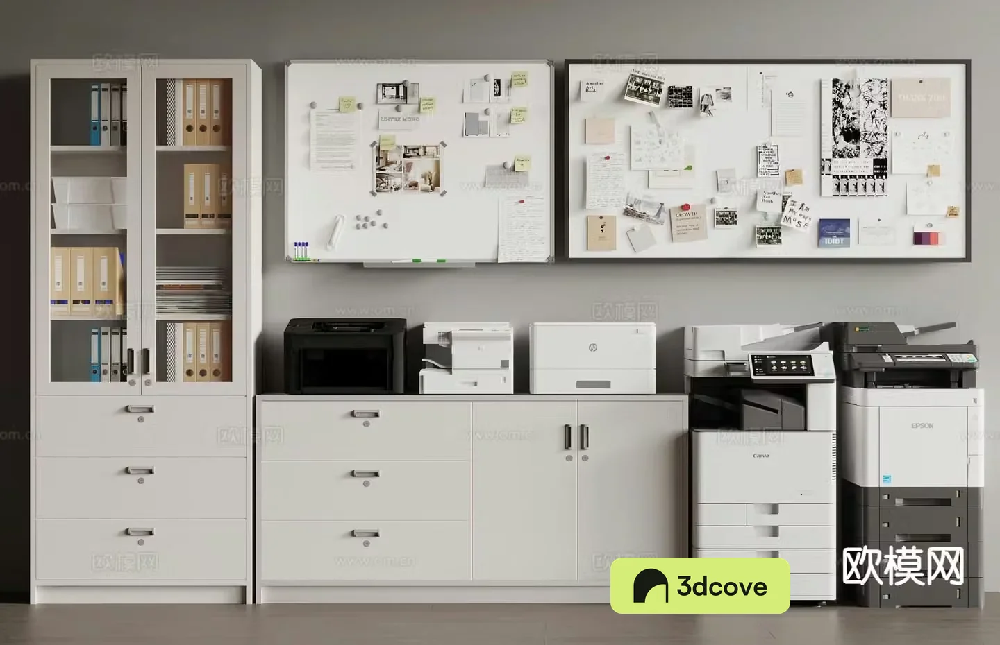 Office supplies printer file cabinet