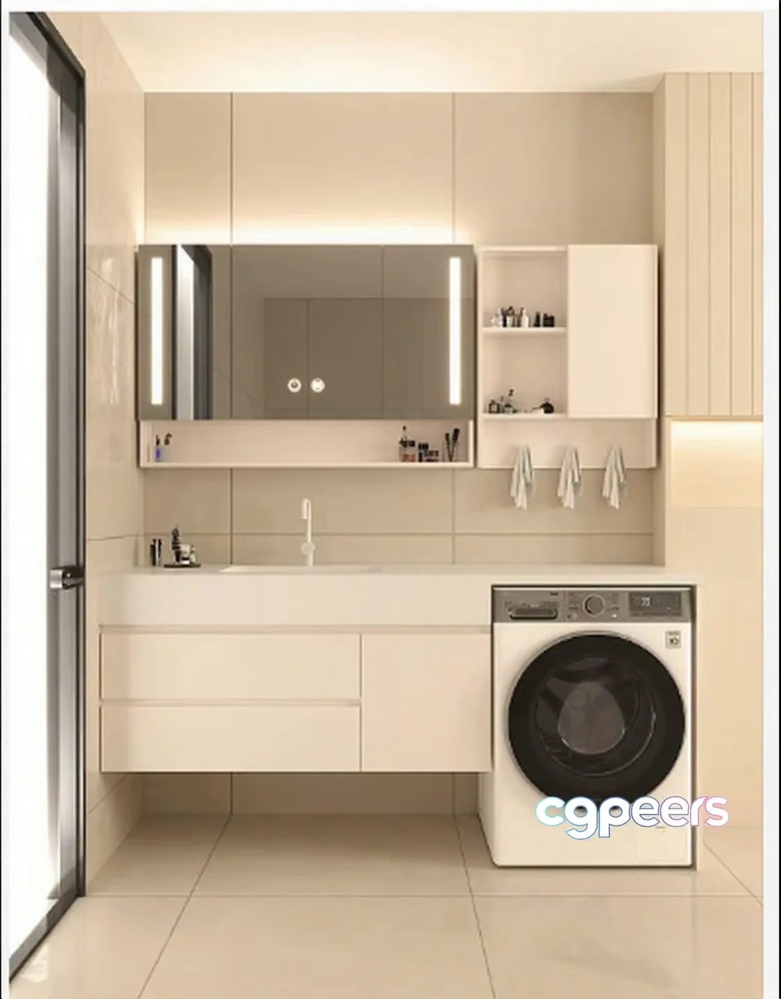 Modern Bathroom Vanity 3D Model – 7243 – VRAY Render