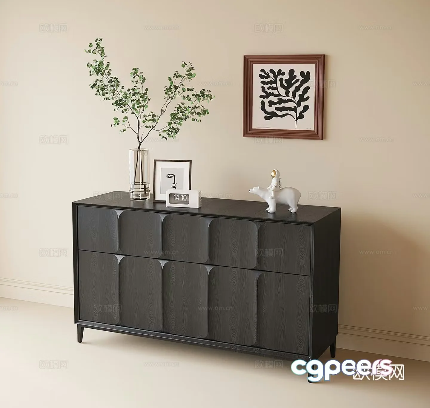 Modern porch cabinet side cabinet 3D model