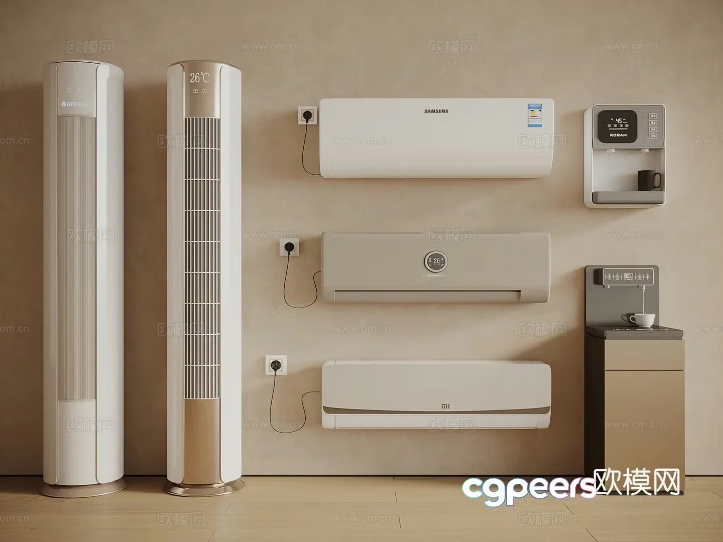 Air conditioner Vertical air conditioner Wall-mounted air conditioner Water dispenser Pipeline machine Direct drinker 3D model
