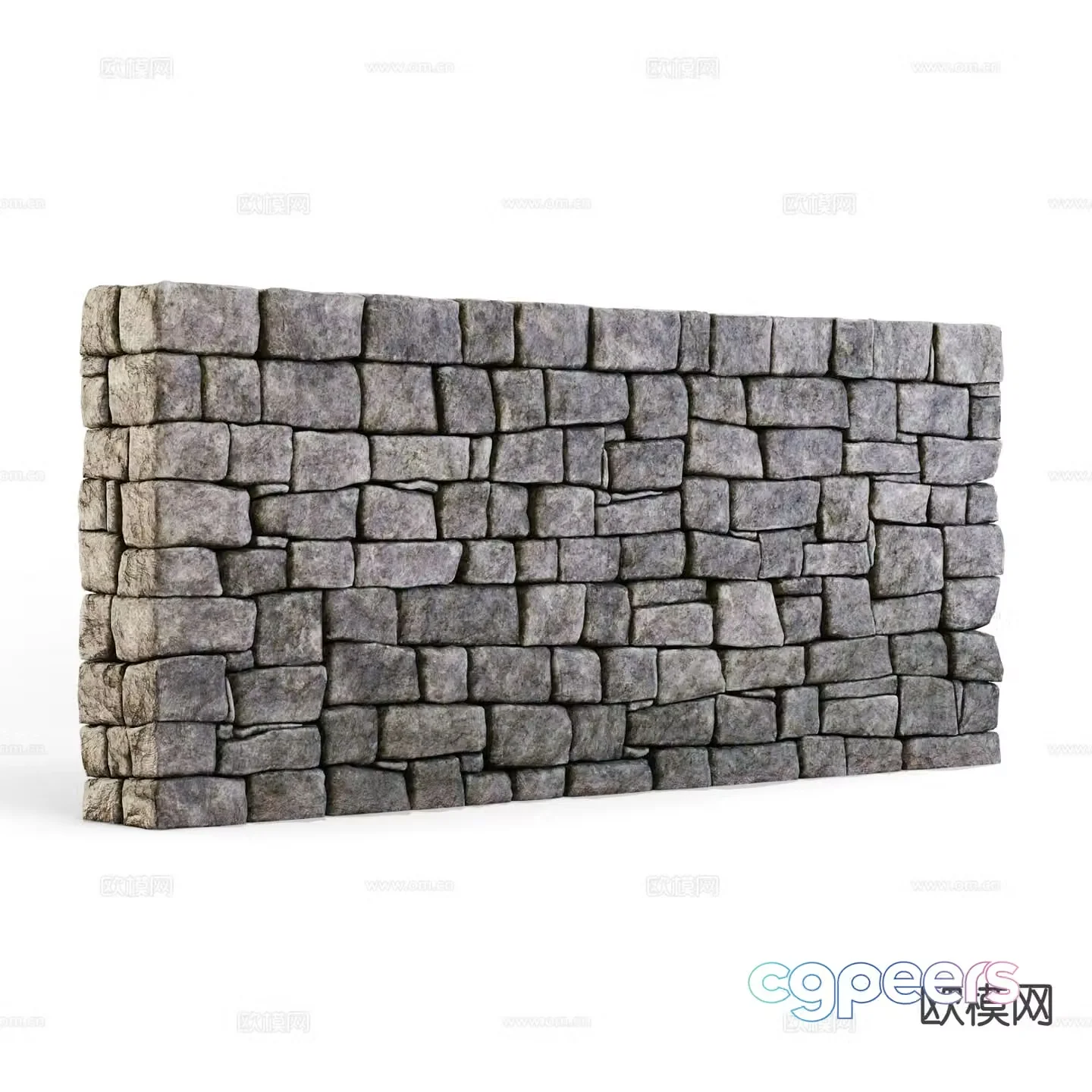 Rough stone wall brick wall wall retro wall tile stone wall 3d model