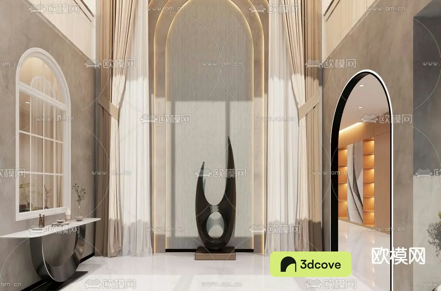 Modern soft furnishing store curtain store front hall