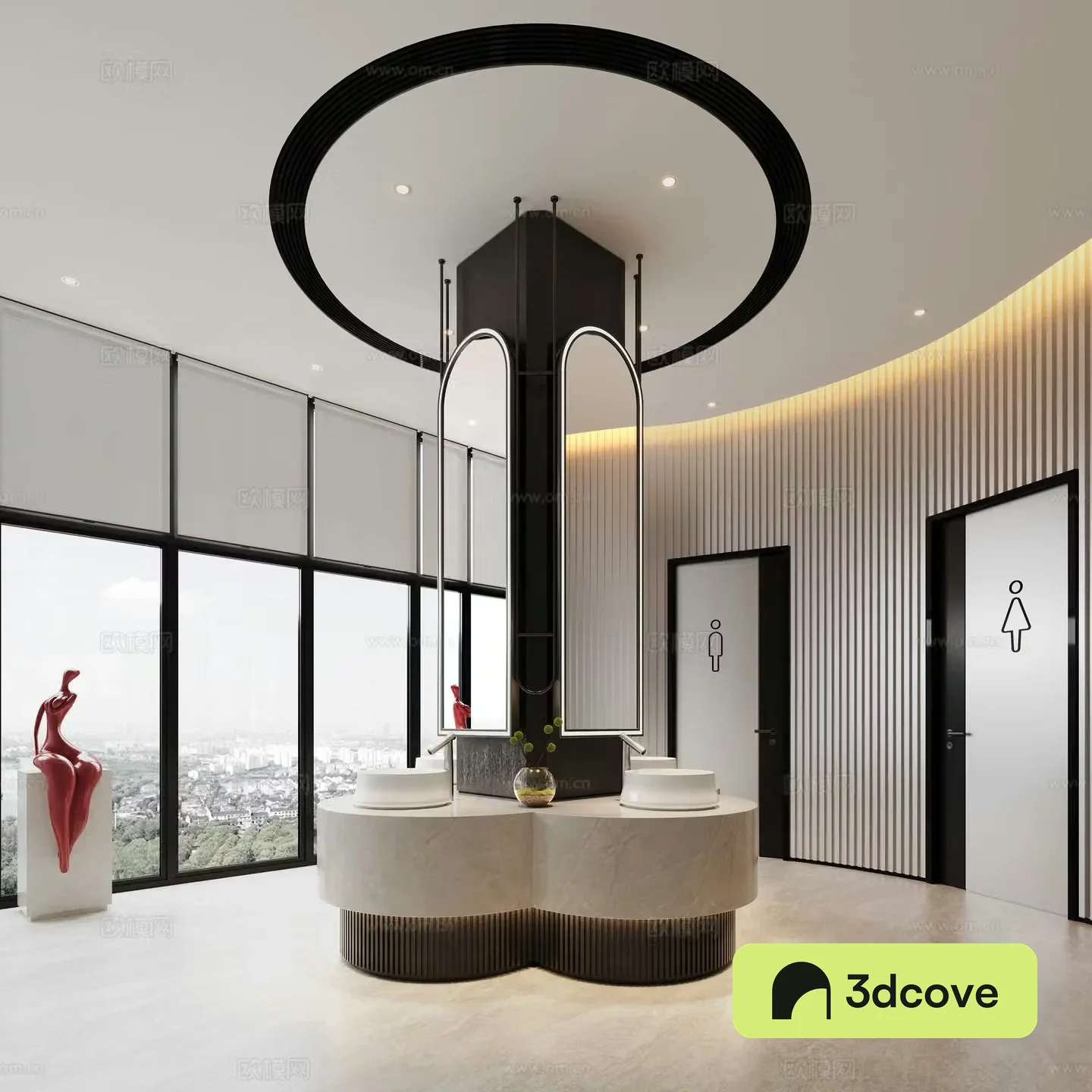 Modern public bathroom