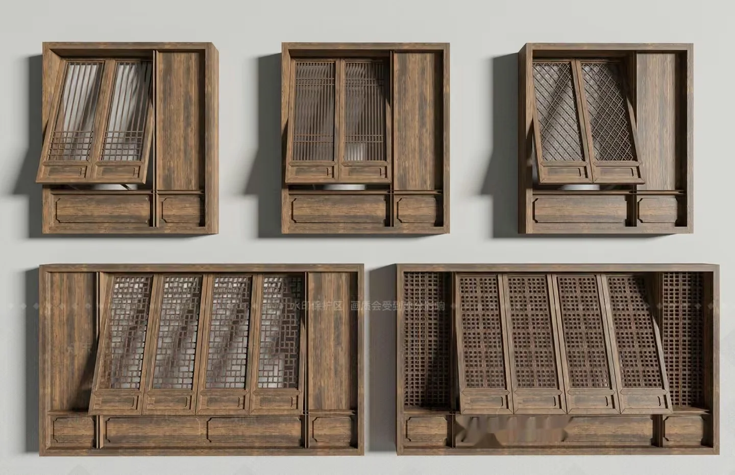 Rustic Wooden Shelves 3D Model – 2561 – VRAY Render