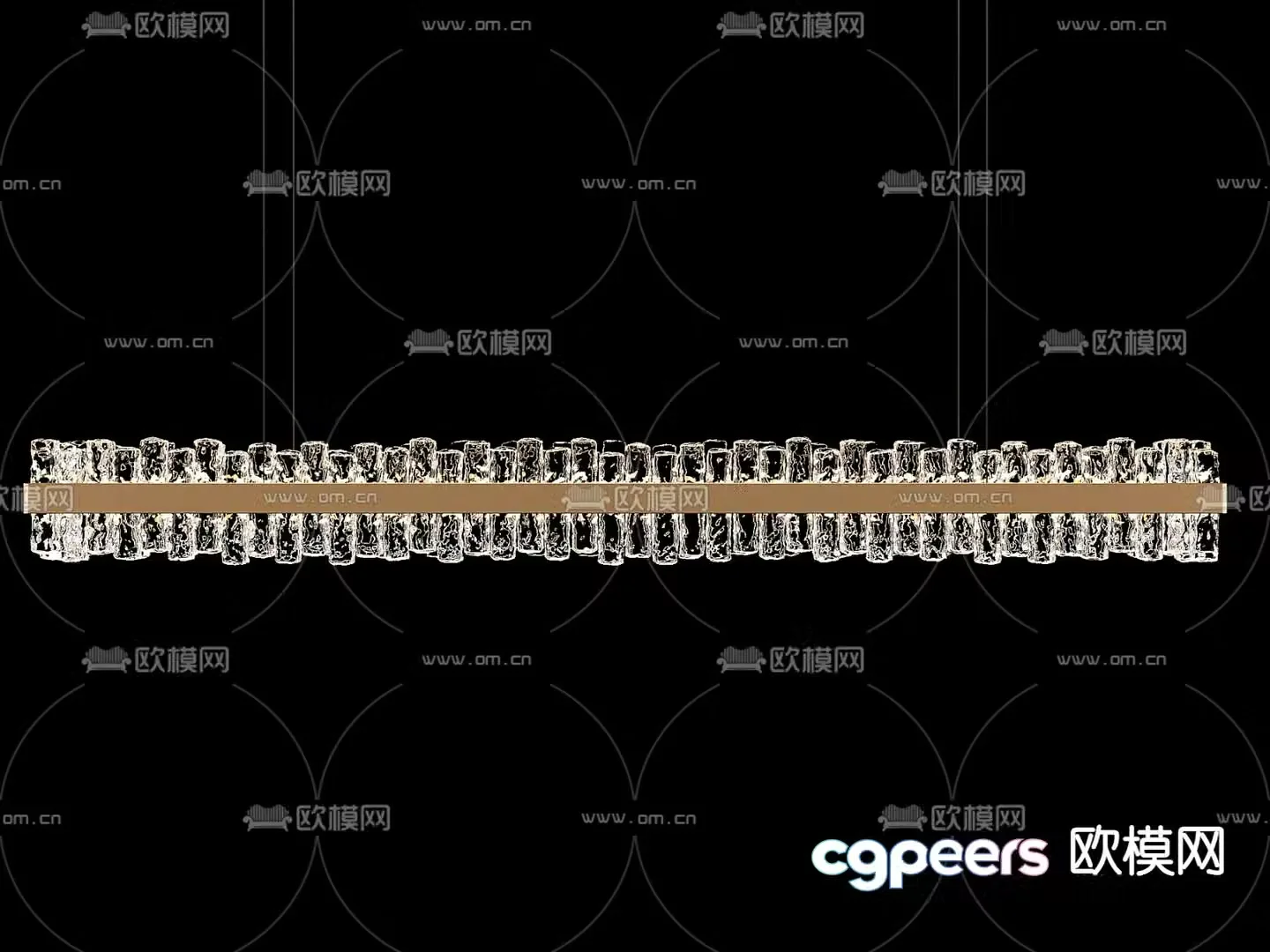 Light luxury chandelier straight chandelier crystal chandelier 3d model