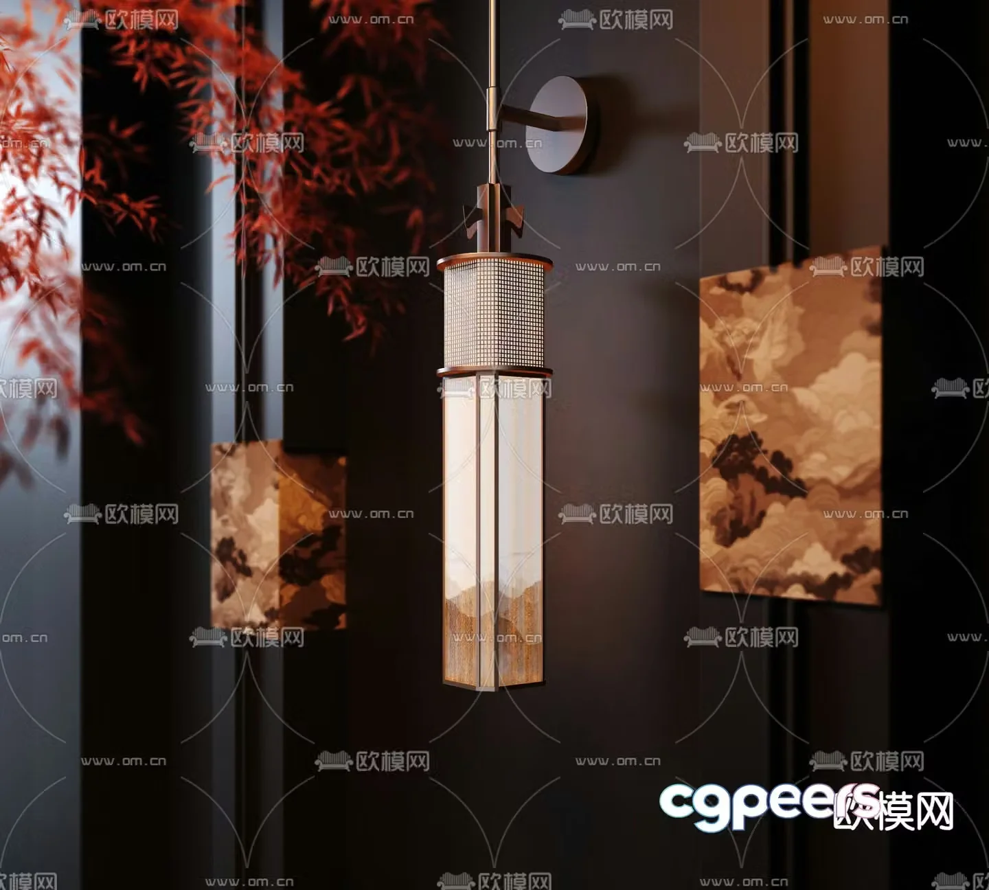New Chinese style wall lamp marble wall lamp 3d model