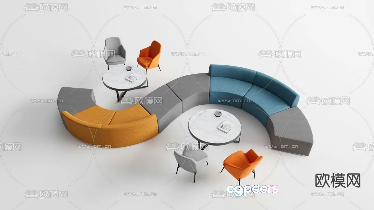 Office sofa special shaped sofa 3d model