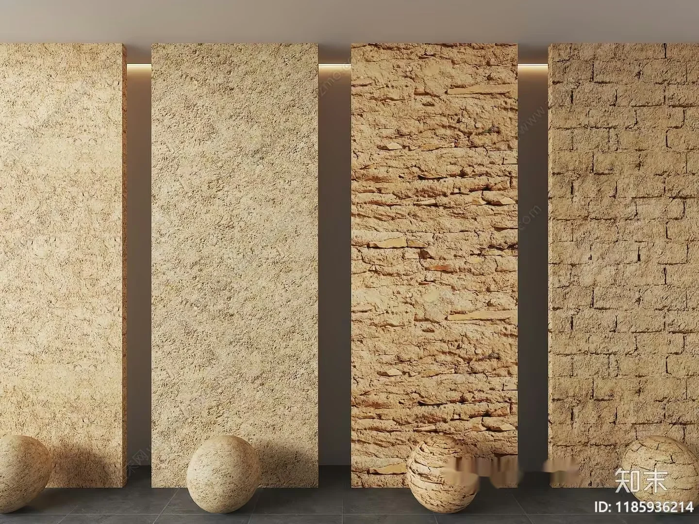 Stone Wall Design 3D Model – 14453 – VRAY Render