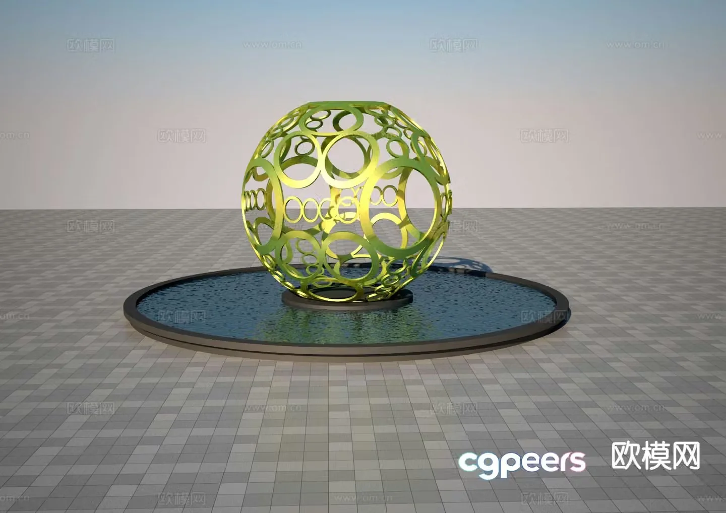 Feng shui ball sculpture 3d model
