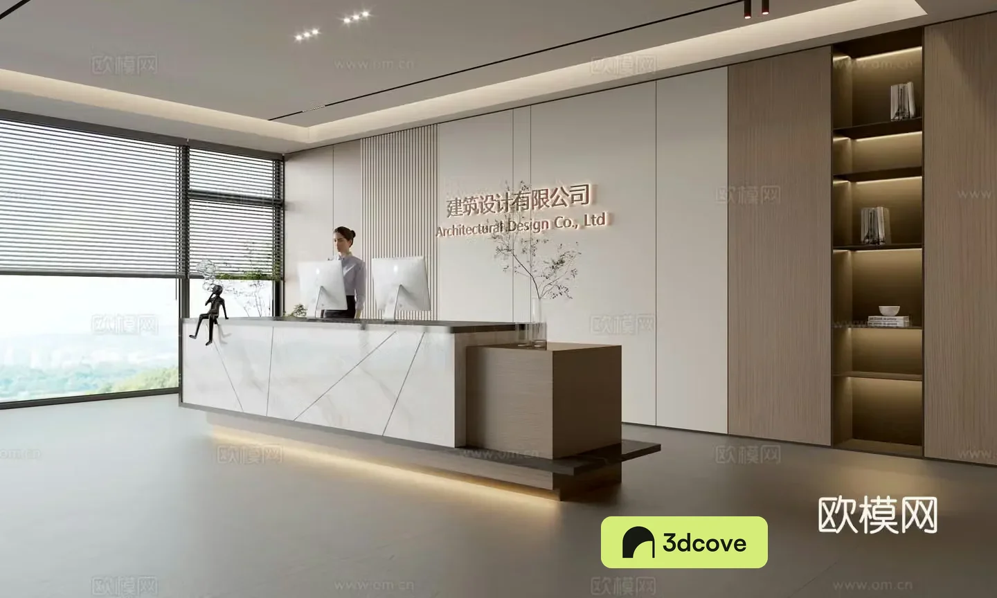 Modern company front desk reception area bar reception desk service desk company front desk background