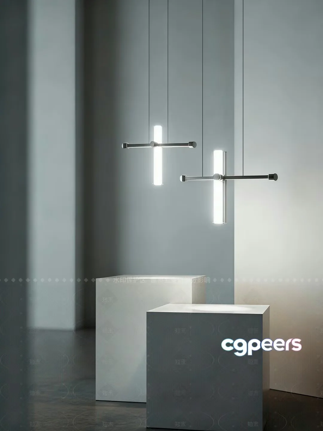A Modern Light Fixture 3D Model – 13094 – VRAY Render
