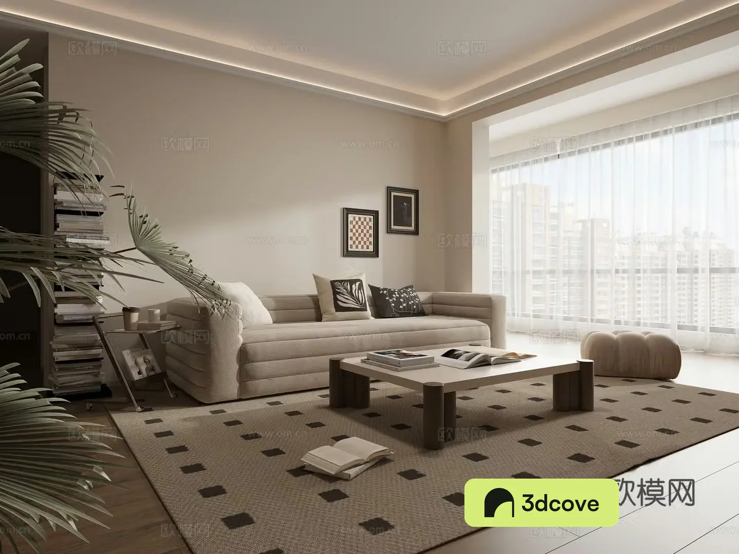 Middle-aged living room 3d model