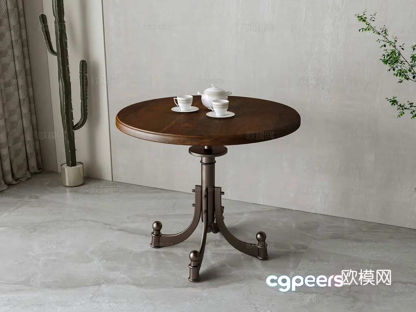 American tea table 3d model
