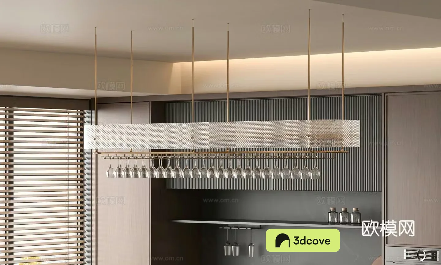 Modern bar chandeliers 3d model