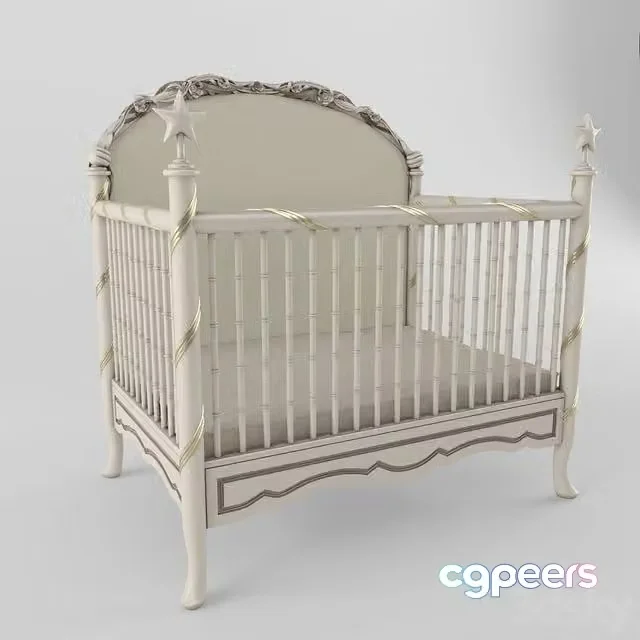 3ds Max Free – Cot bed with columns
