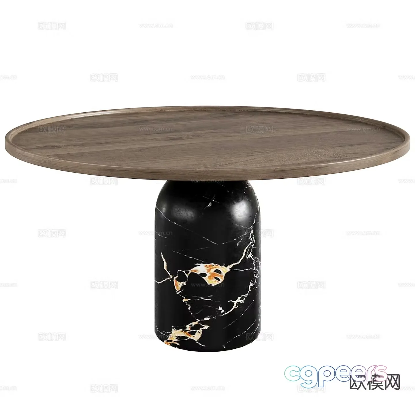 Round coffee table solid wood coffee table 3d model
