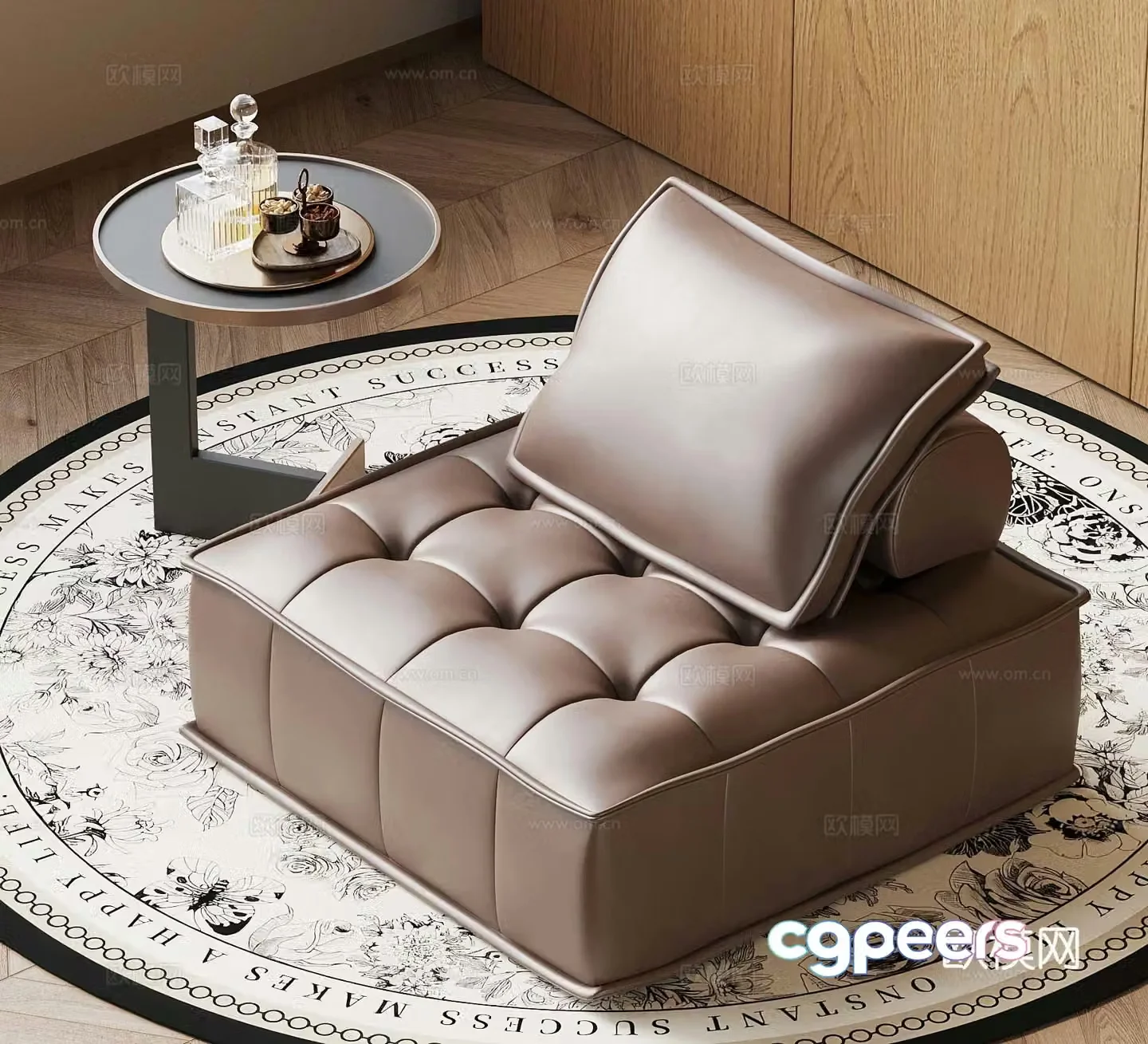 Modern Italian casual chair casual sofa leather sofa 3d model