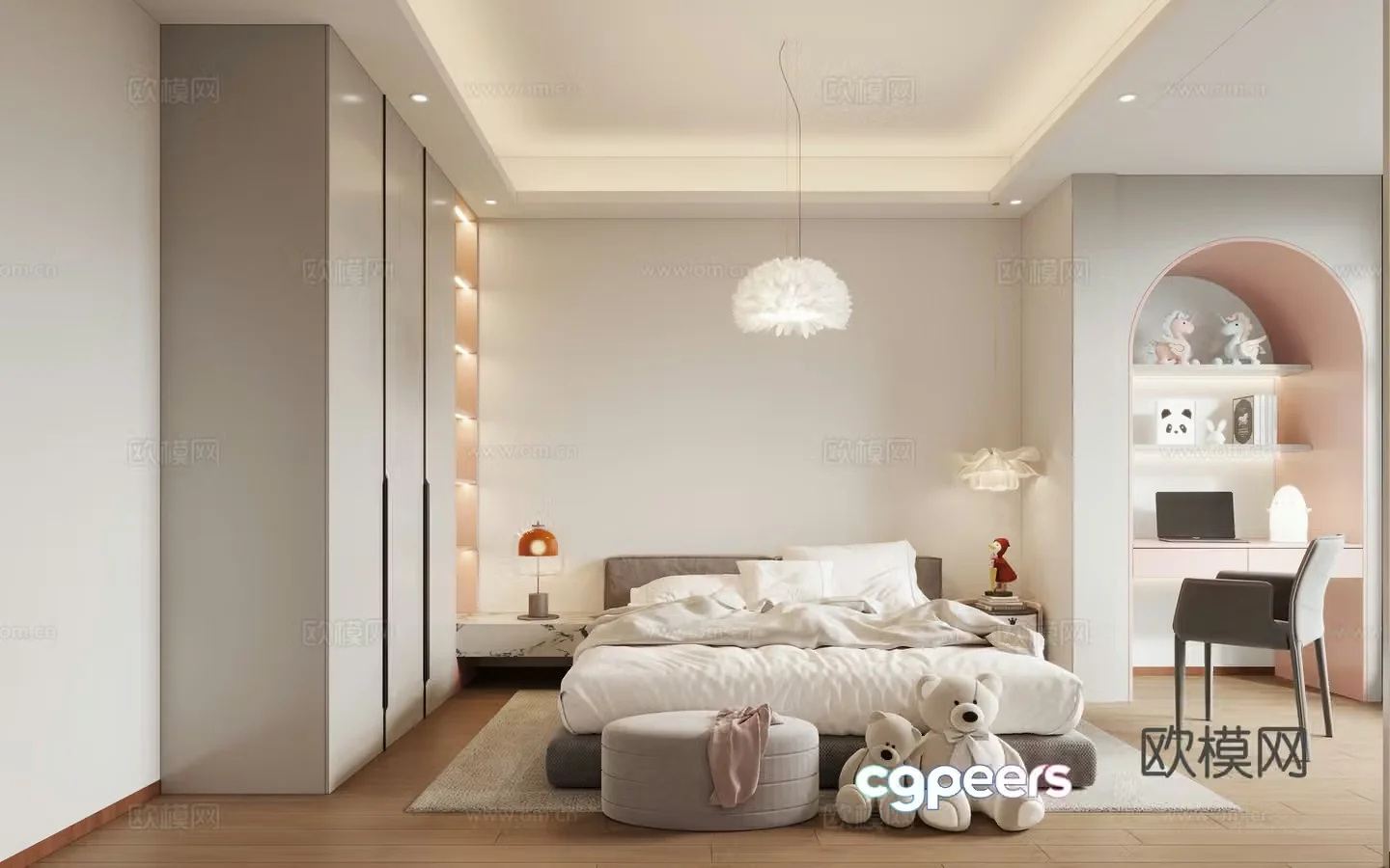 Modern girl room 3d model