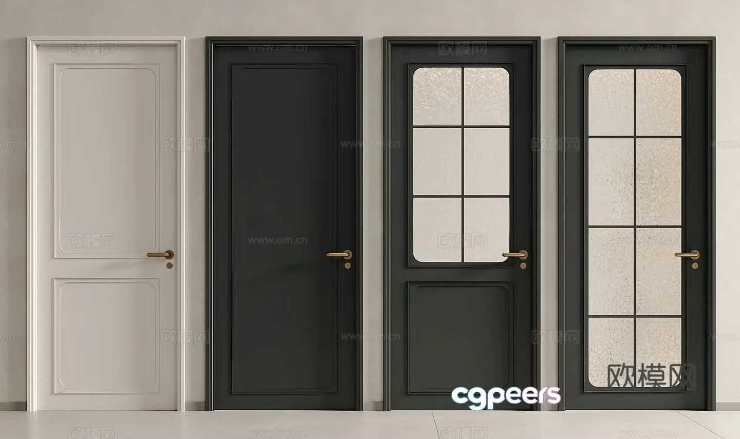 French medieval single-open door French door French glass door Room door Bedroom door Carved glass door 3D model
