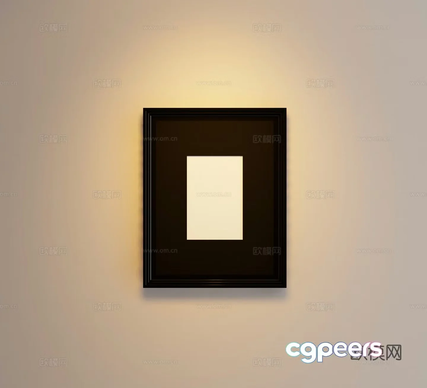 Modern hanging painting black and white decorative painting 3d model