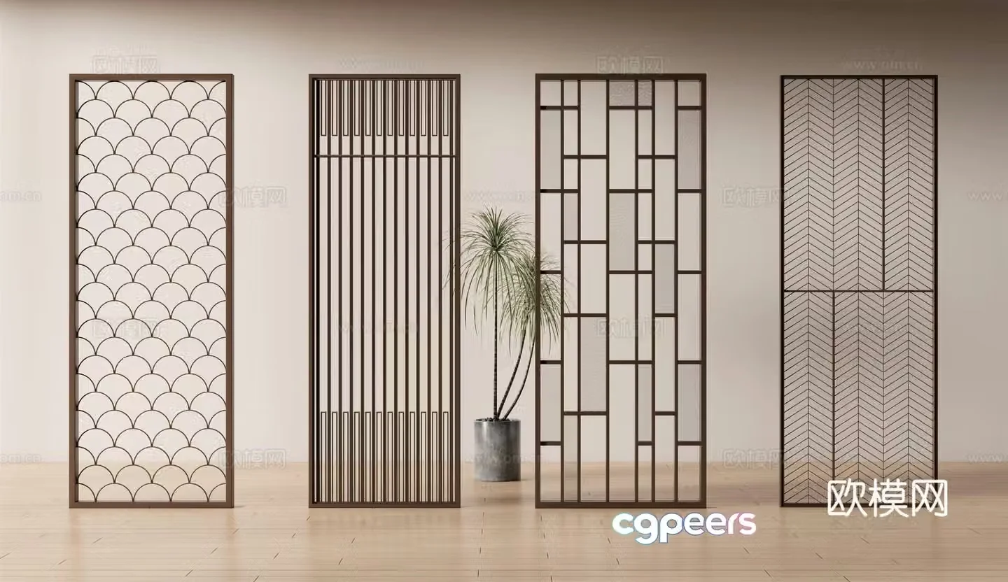 Modern screen partition 3d model
