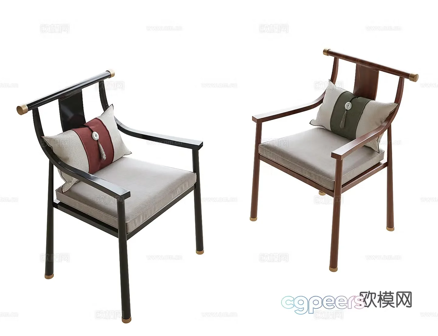 Chinese single chair tea chair dining chair 3d model