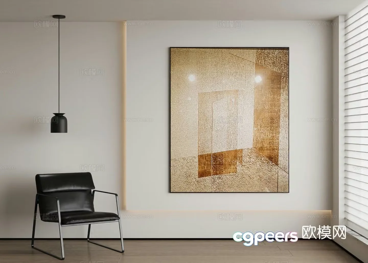 Modern abstract painting decorative painting 3d model
