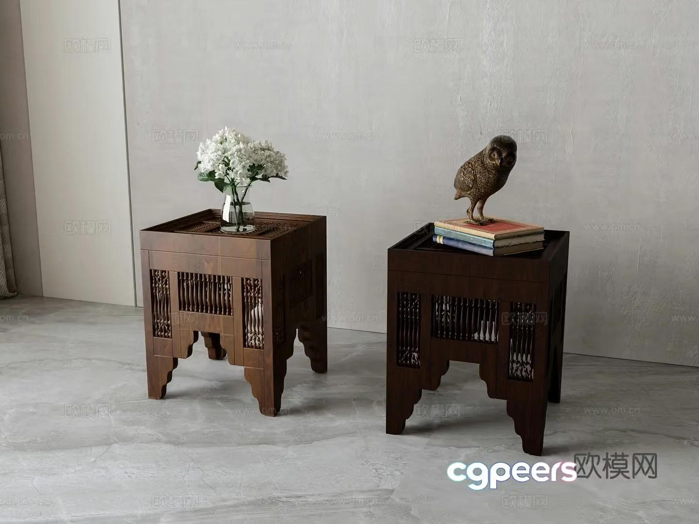 American solid wood edge 3D model