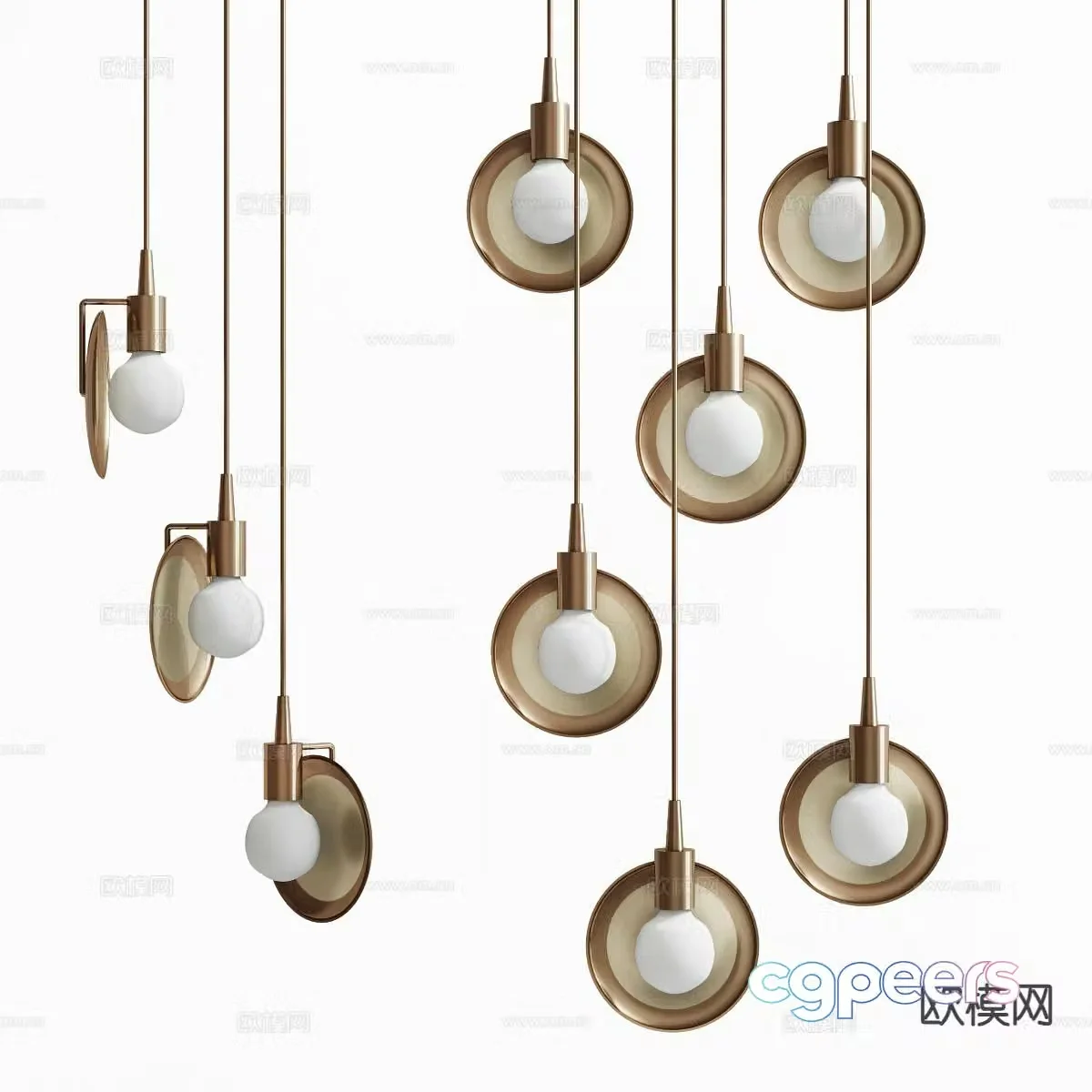 Modern metal chandelier decorative lamp 3d model