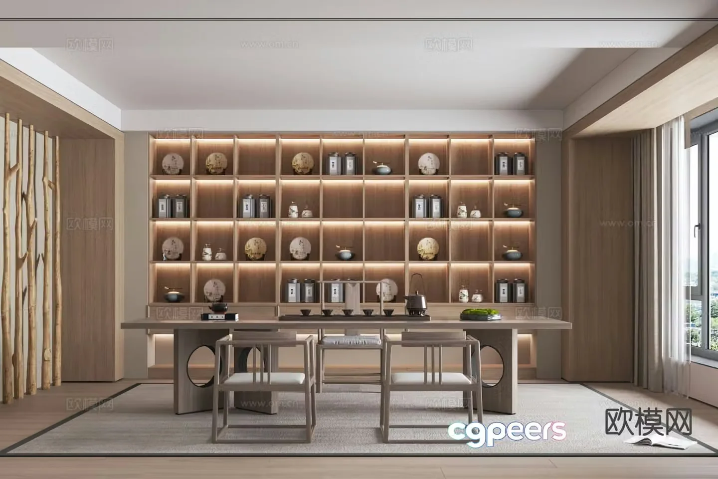 New Chinese tea room 3d model