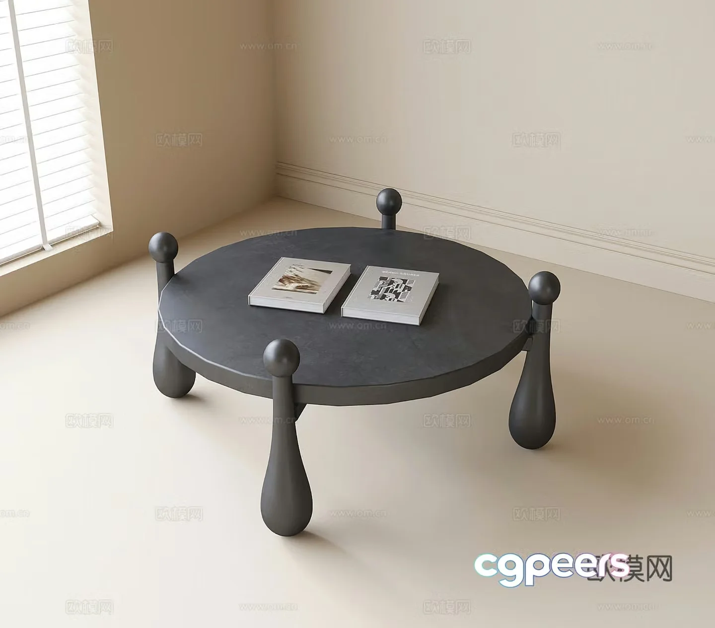 French round coffee table 3d model