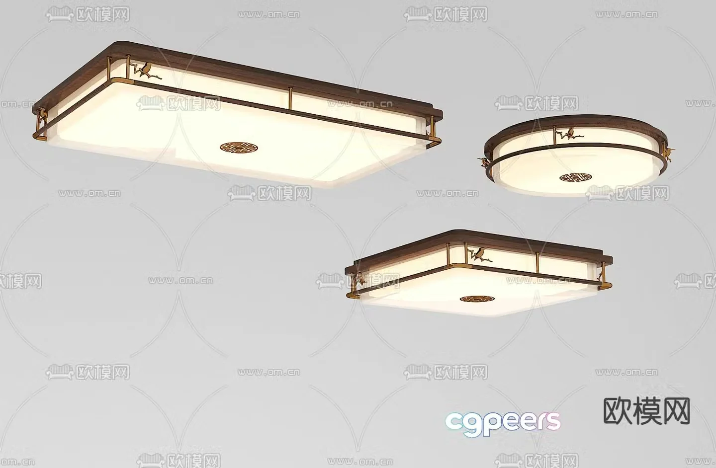 New Chinese style ceiling lamp 3d model