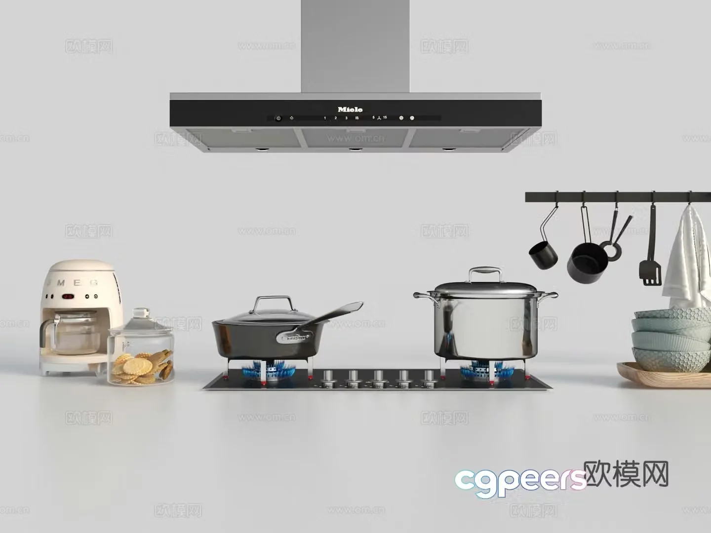 Modern kitchen supplies 3d model