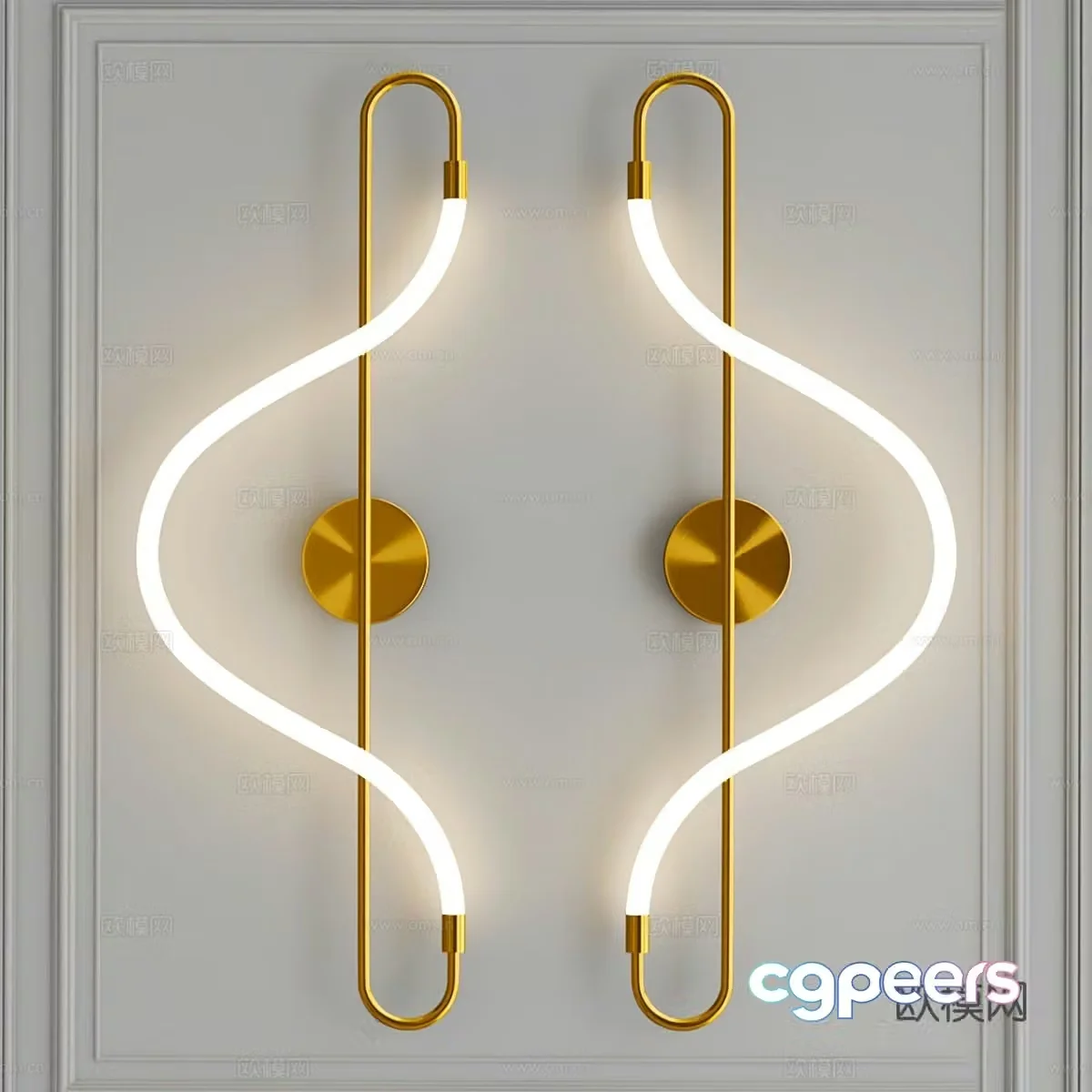 Modern light luxury decorative wall light 3d model
