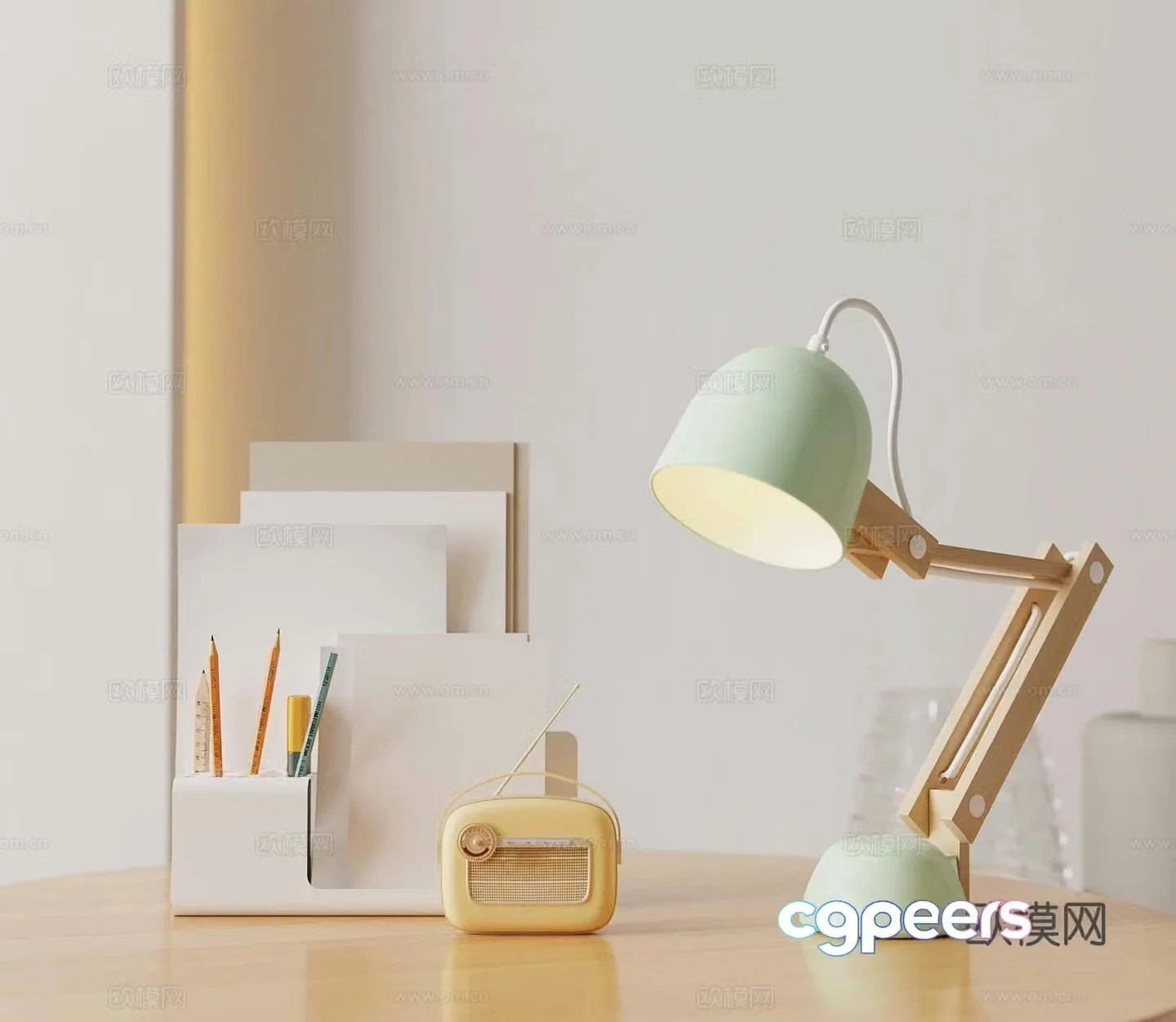Modern children’s desk lamp study desk ornament 3D model