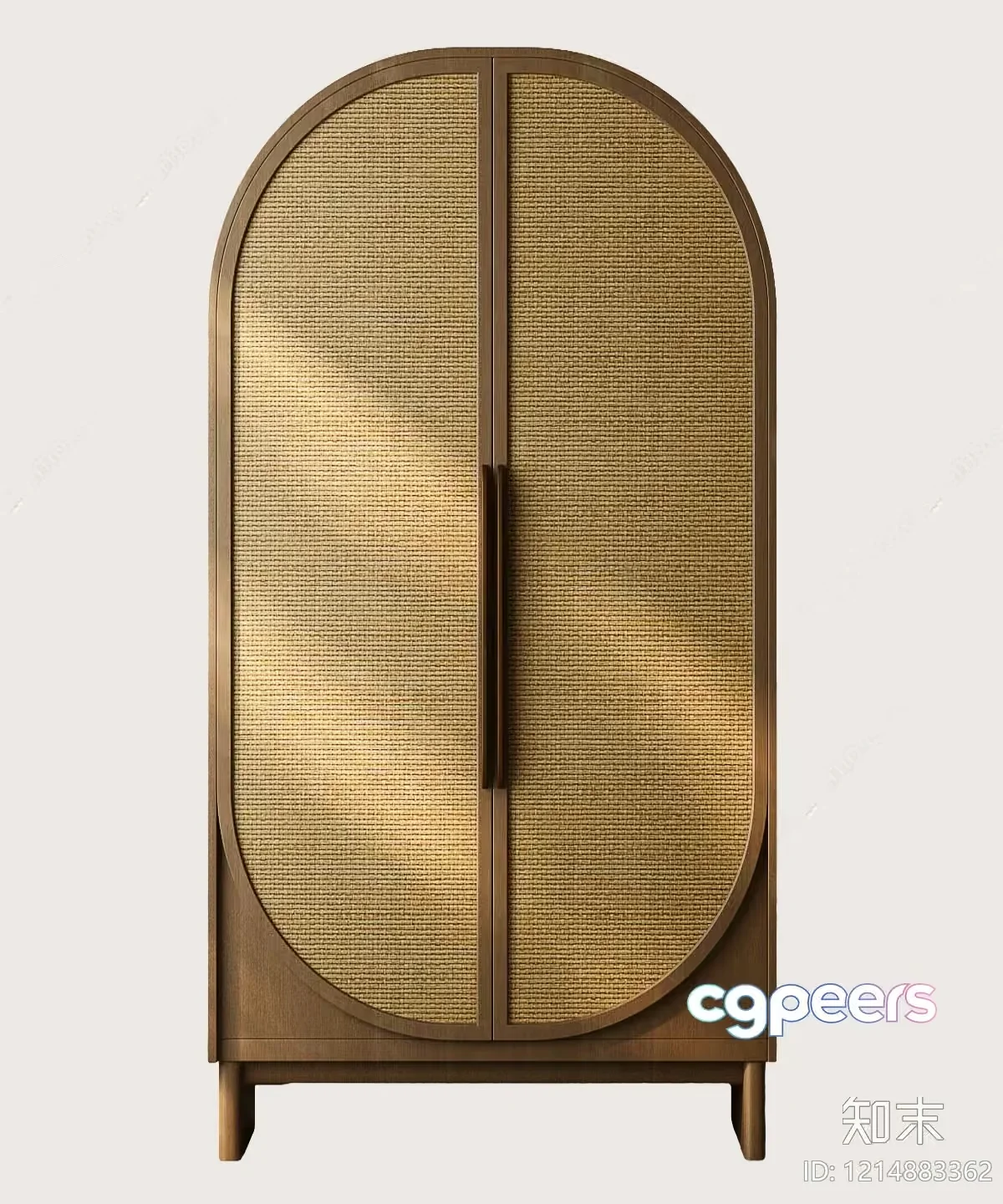 A Wooden Cabinet With A Wicker Door 3D Model – 10963 – VRAY Render