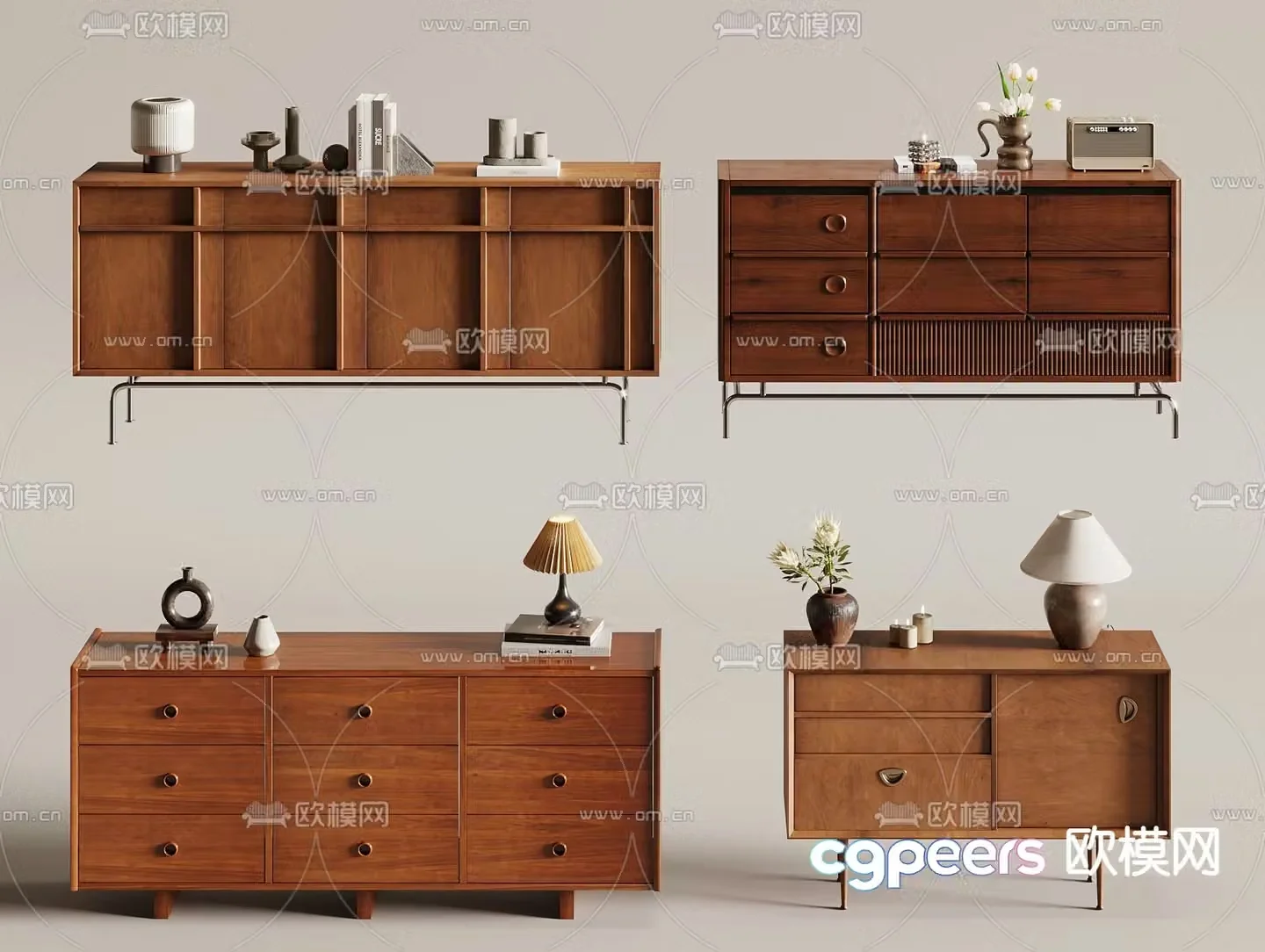Medieval style chest of drawers 3D model