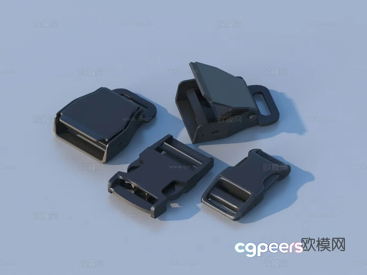 Lock safety buckle metal buckle hardware parts 3D model