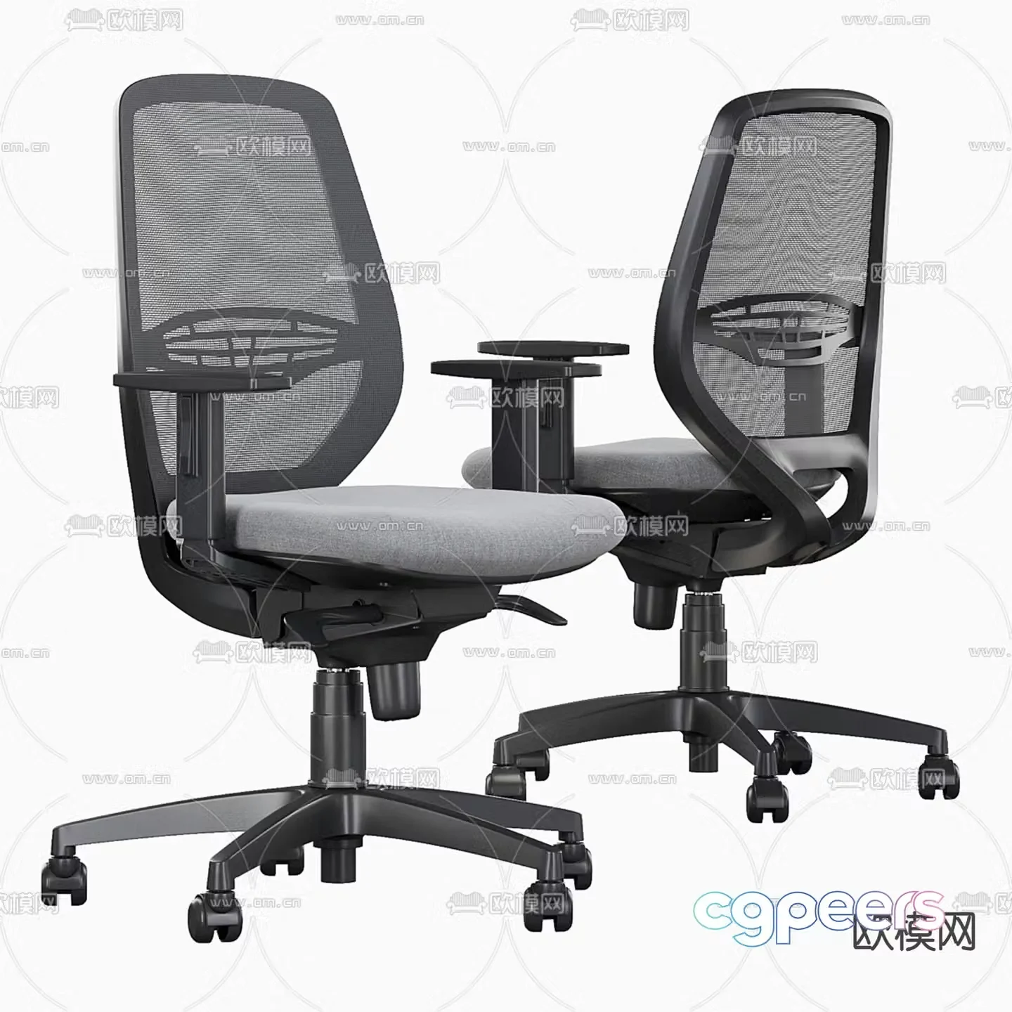 Mesh office chair shift chair staff chair 3D model