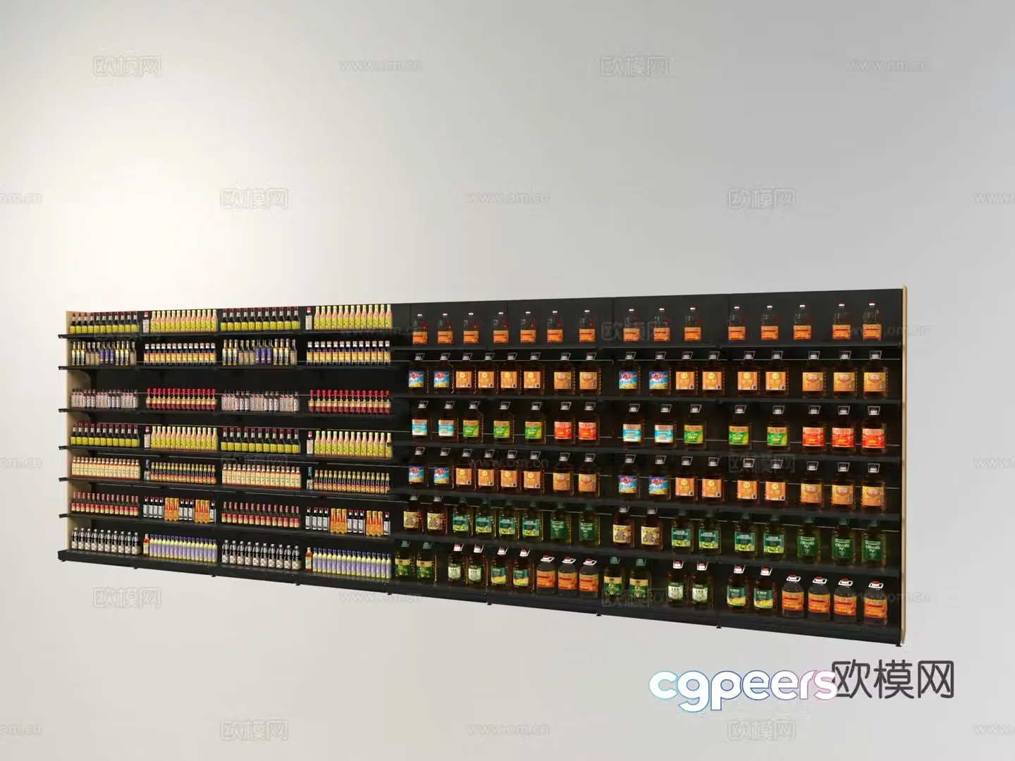 Supermarket shelves showcase shelves 3d model