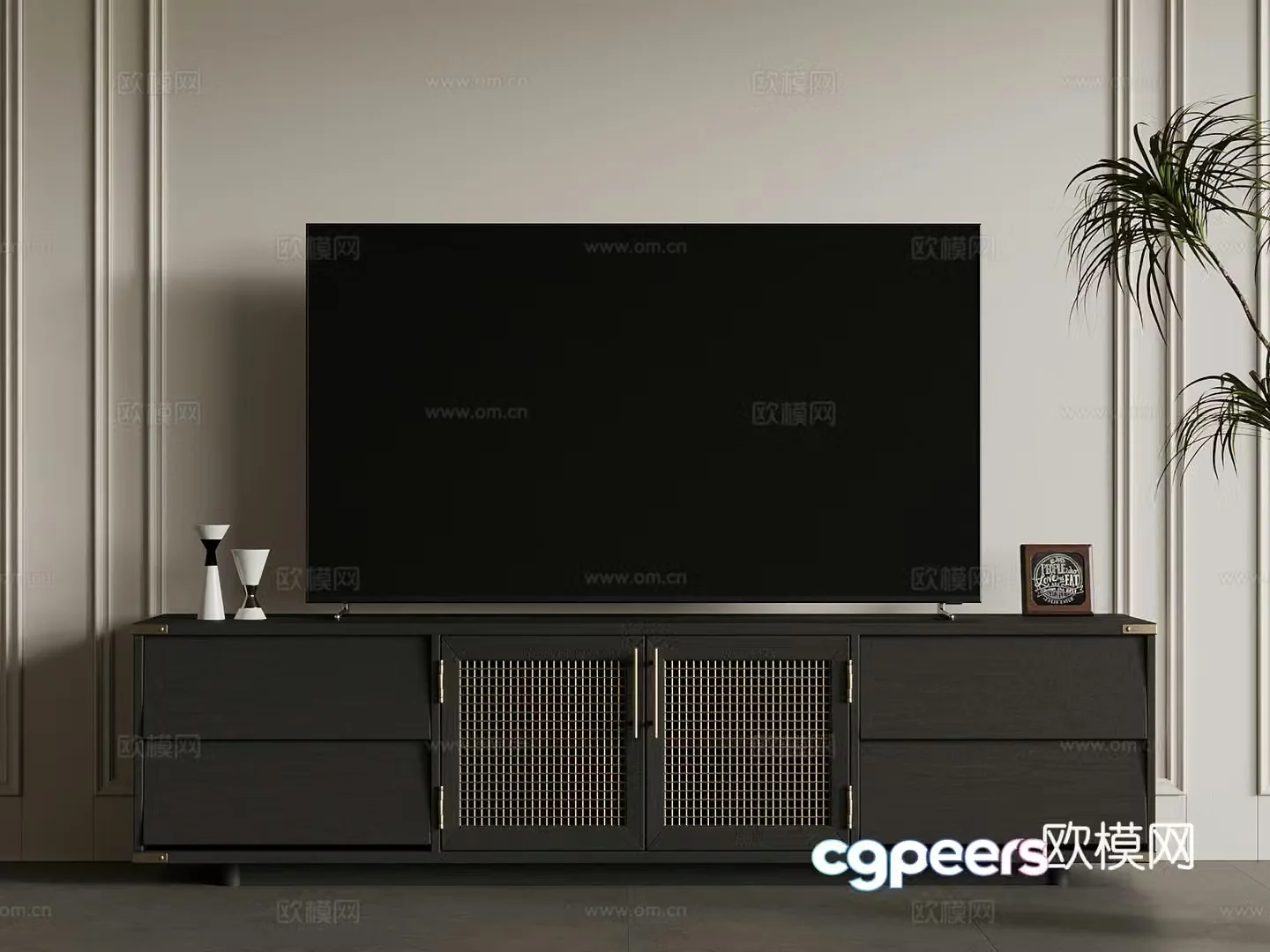 18 French TV cabinet TV decorative ornaments 3D model