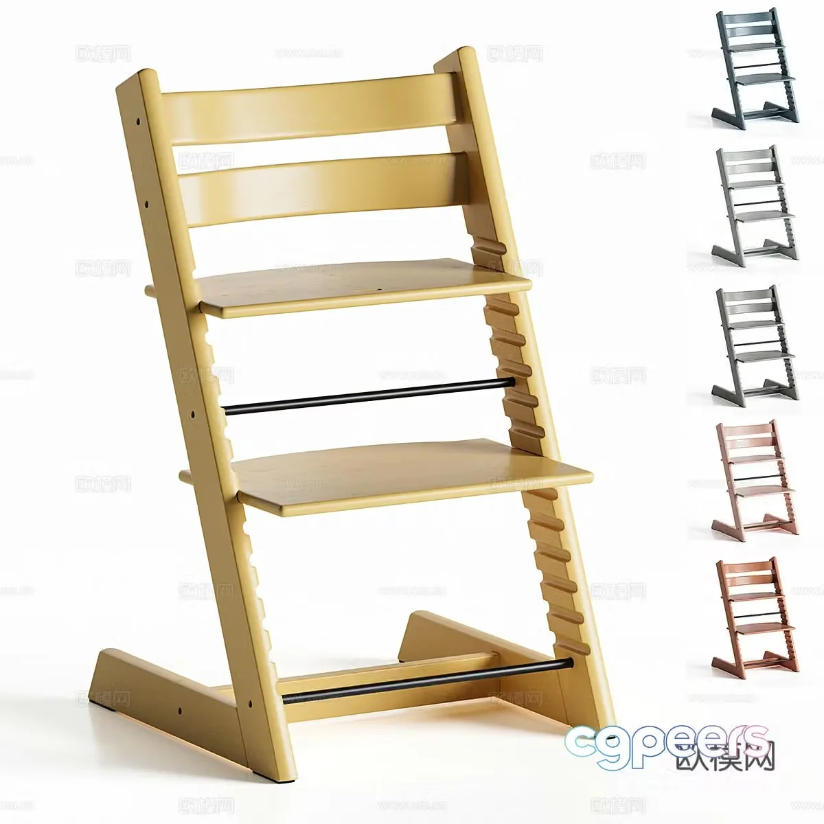 New Chinese children’s bench 3D model