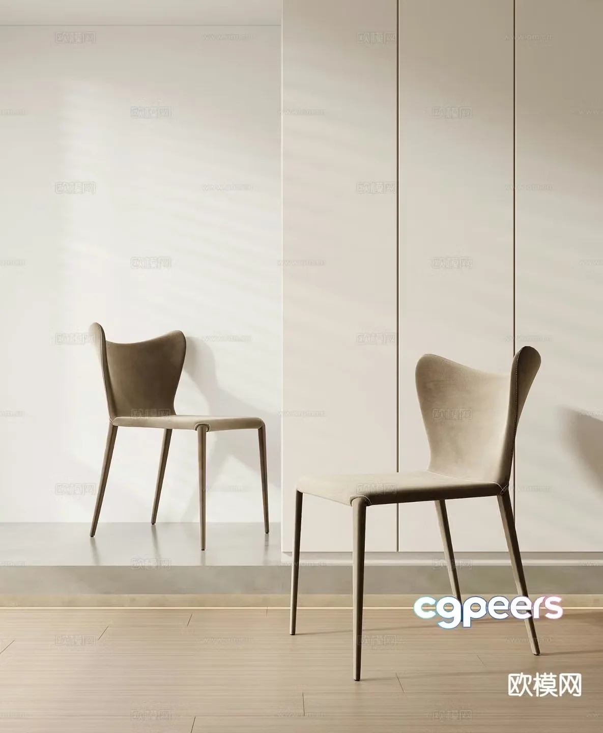 Modern chair dining chair single chair 3d model