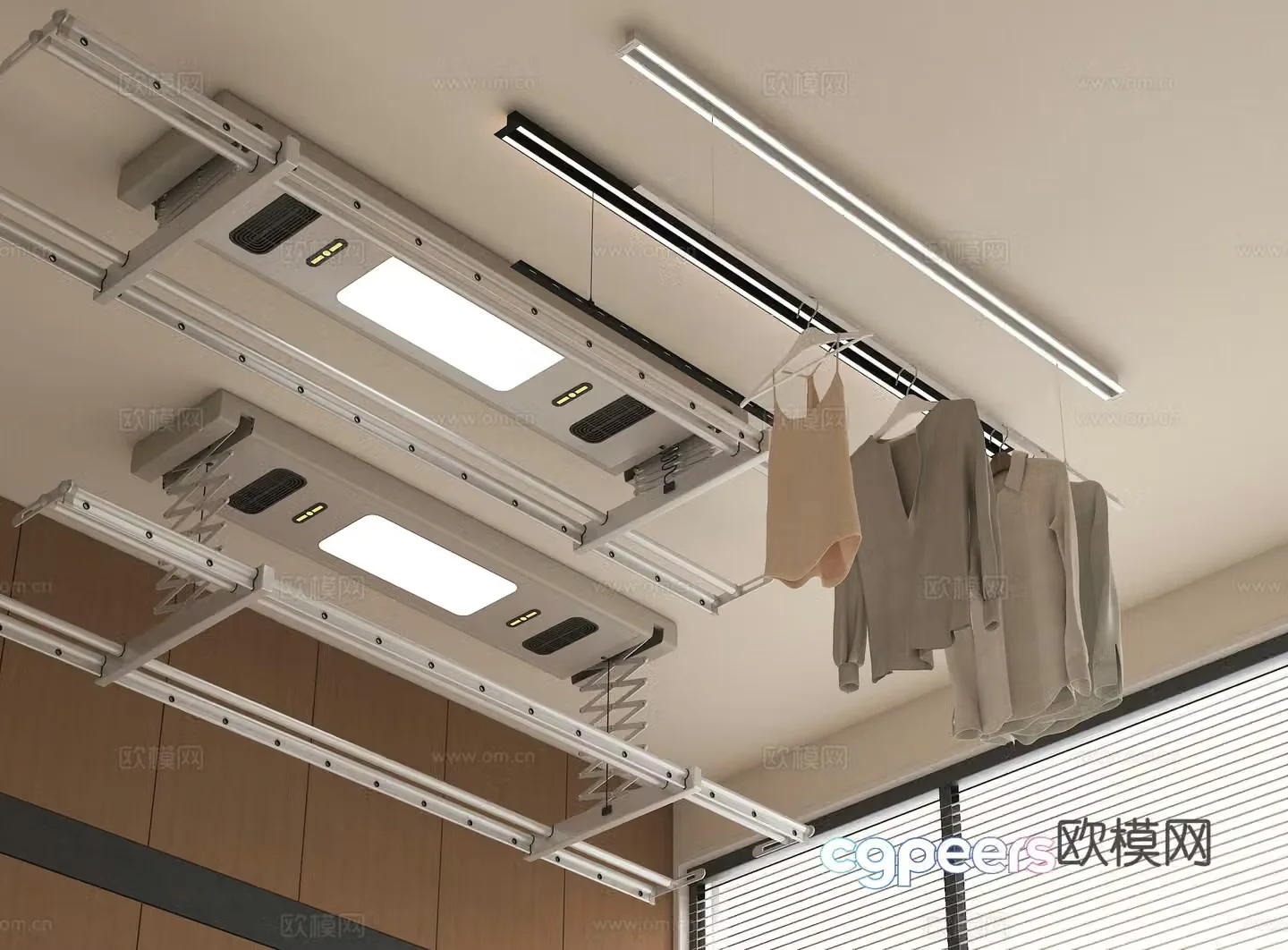 Clothes rack Invisible Clothes rack Lifting Clothes rack 3D Model